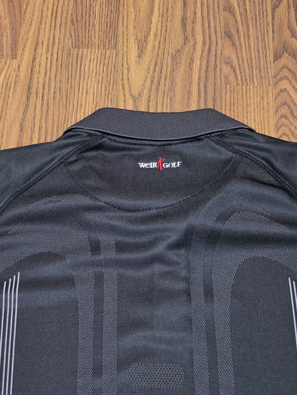 Weir Golf Men's M Black Performance Knit Mesh Golf Polo Shirt Athletic Fit E41 - Picture 6 of 7